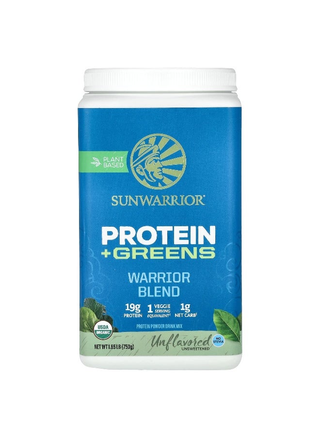 Sunwarrior, Warrior Blend, Protein + Greens, Unflavored, 1.65 lb (750 g)