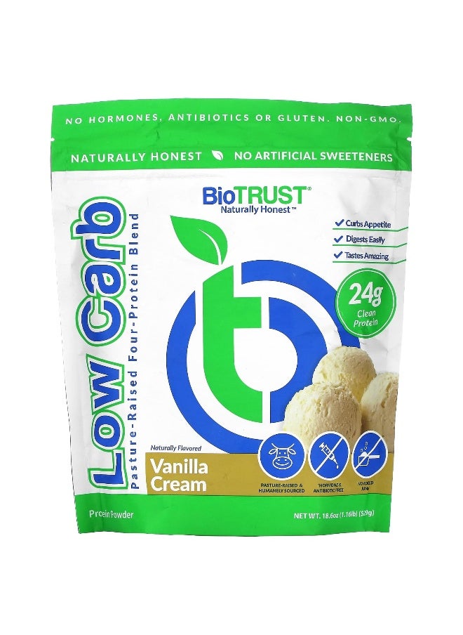 BioTRUST, Low Carb, Pasture-Raised Four-Protein Blend, Vanilla Cream, 1.16 lb (529 g)