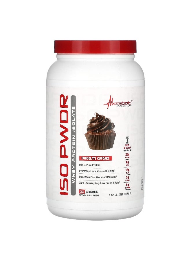 Metabolic Nutrition, ISOpwdr, Whey Protein Isolate, Chocolate Cupcake, 1.52 lb (690 g)