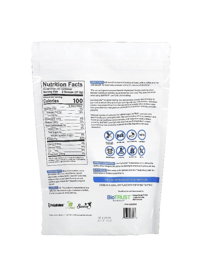BioTRUST, Low Carb Lite™, Premium Grass-Fed Whey Protein, Chocolate Ice Cream, 13.5 oz (385 g)
