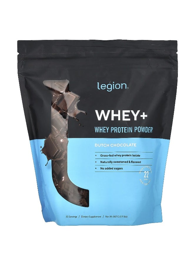 Legion Athletics, Whey+, Whey Protein Powder, Dutch Chocolate, 1.91 lbs (867 g)