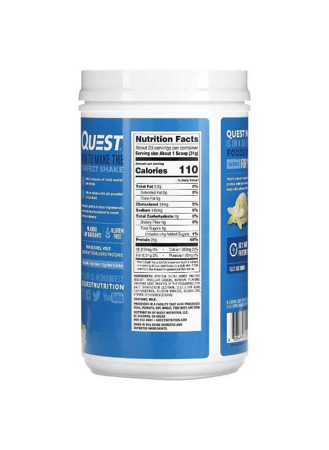 Quest Nutrition, Protein Powder, Vanilla Milkshake, 1.6 lb (726 g)