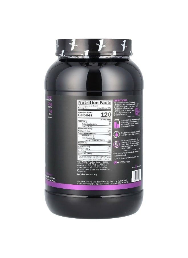 Rule One Proteins, R1 Casein, Protein Powder Drink Mix, Chocolate Fudge, 2.01 lb (910 g)