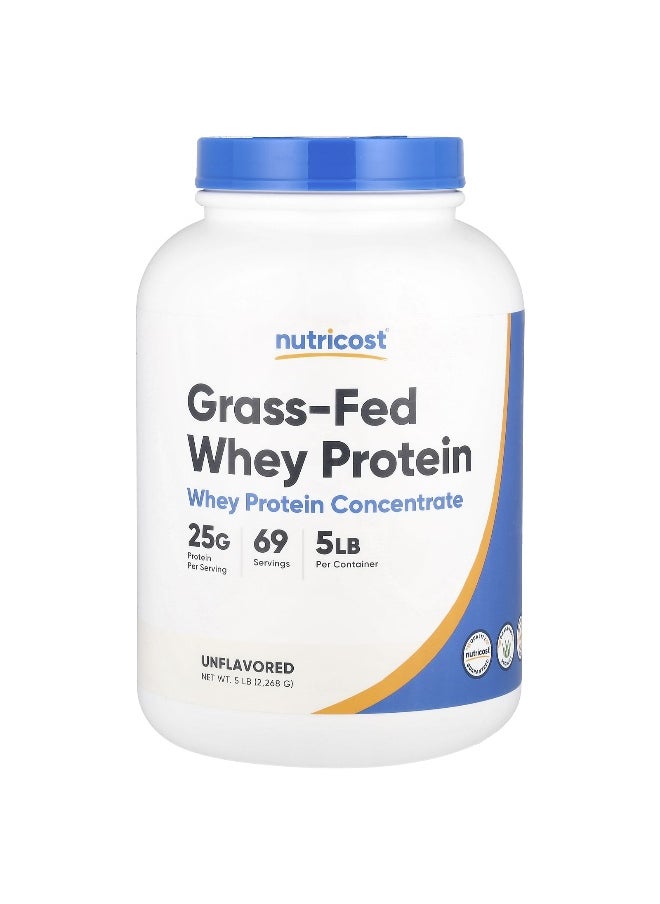 Nutricost, Grass-Fed Whey Protein Concentrate, Unflavored, 5 lb (2,268 g)