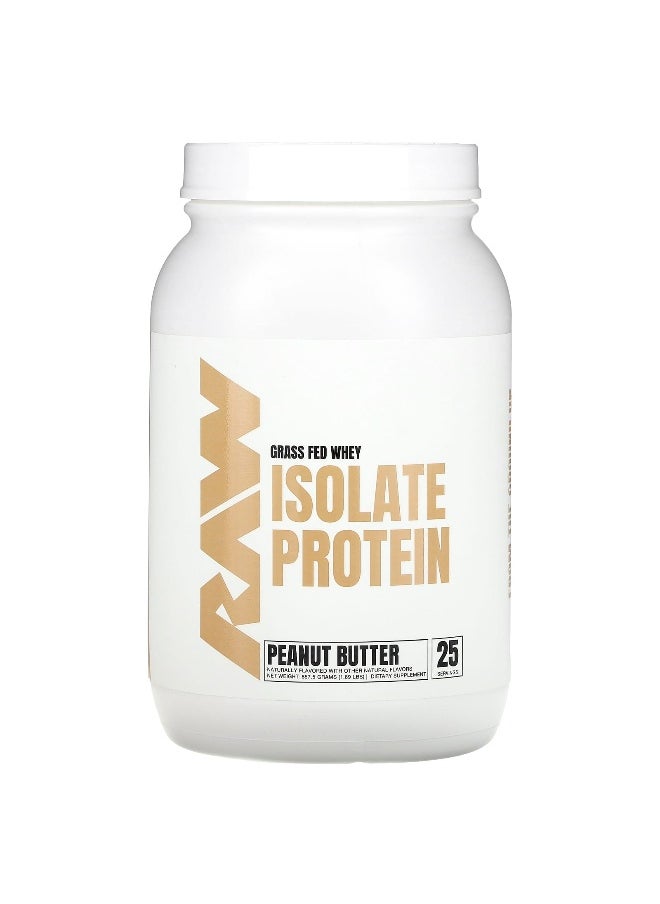Raw Nutrition, Grass Fed Whey Isolate Protein, Peanut Butter, 1.89 lb (857.5 g)