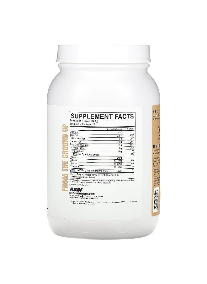 Raw Nutrition, Grass Fed Whey Isolate Protein, Peanut Butter, 1.89 lb (857.5 g)