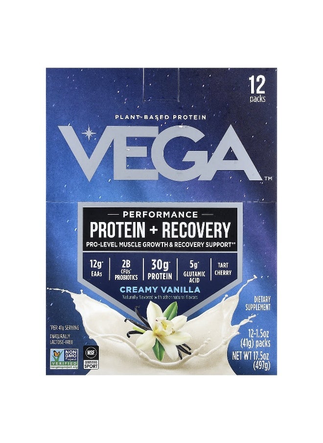 Vega, Sport, Plant-Based Premium Protein, Vanilla, 12 Pack, 1.5 oz (41 g) Each