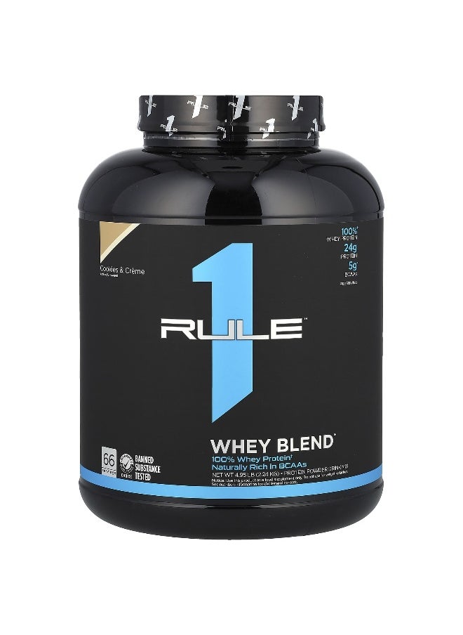 Rule One Proteins, Whey Blend, Protein Powder Drink Mix, Cookies & Creme, 4.95 lb (2.24 kg)