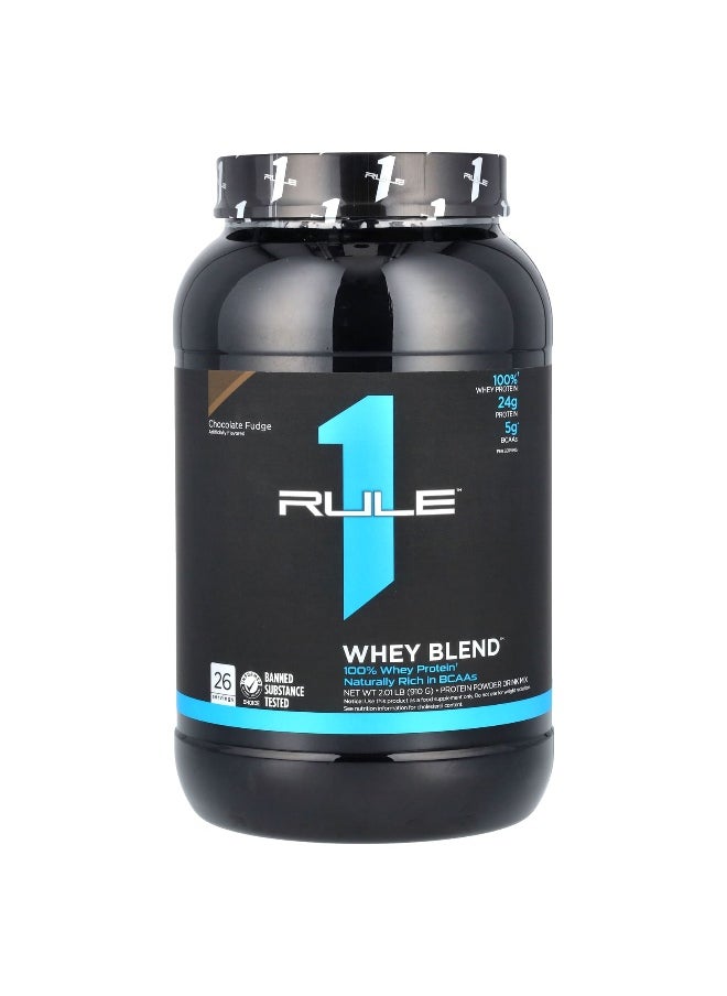 Rule One Proteins, Whey Blend, Protein Powder Drink Mix, Chocolate Fudge, 2.01 lb (910 g)