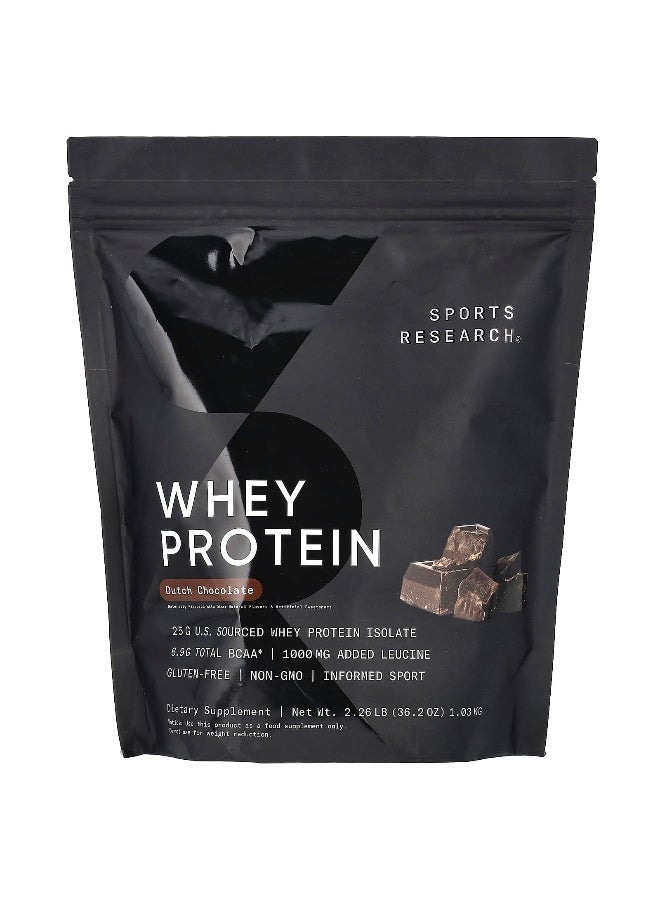 Sports Research, Whey Protein, Dutch Chocolate, 2.26 lb (1.03 kg)