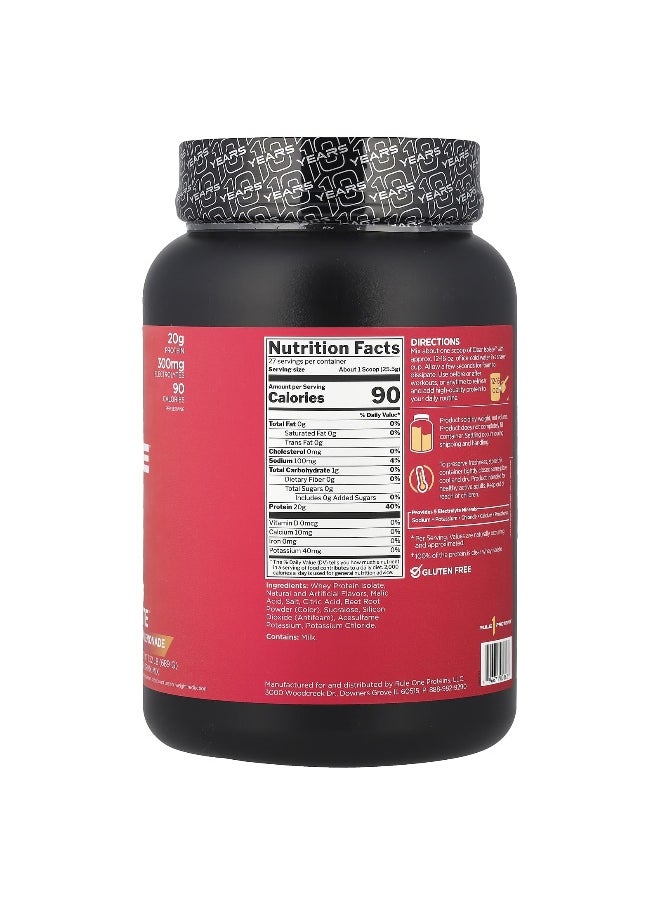 Rule One Proteins, Clear Isolate™, Strawberry Lemonade, 1.52 lb (689 g)