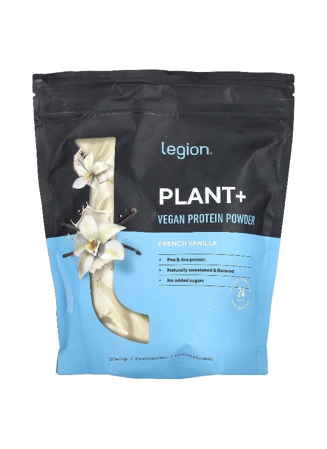 Legion Athletics, Plant+, Vegan Protein Powder, French Vanilla, 1.48 lbs (672.8 g)