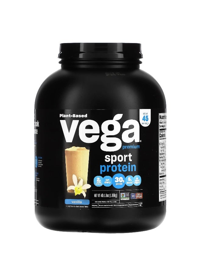 Vega, Sport, Plant-Based Premium Protein, Vanilla, 4 lb 1.8 oz (1.86 kg)