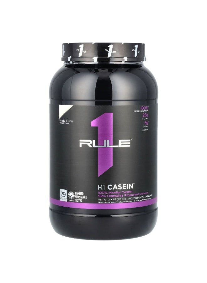 Rule One Proteins, R1 Casein, Protein Powder Drink Mix, Vanilla Creme, 2.01 lbs (913.5 g)