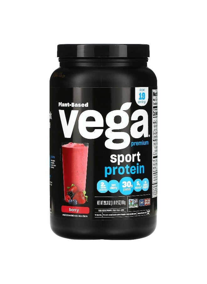 Vega, Sport, Plant-Based Premium Protein, Berry, 1 lb 12 oz  (801 g)