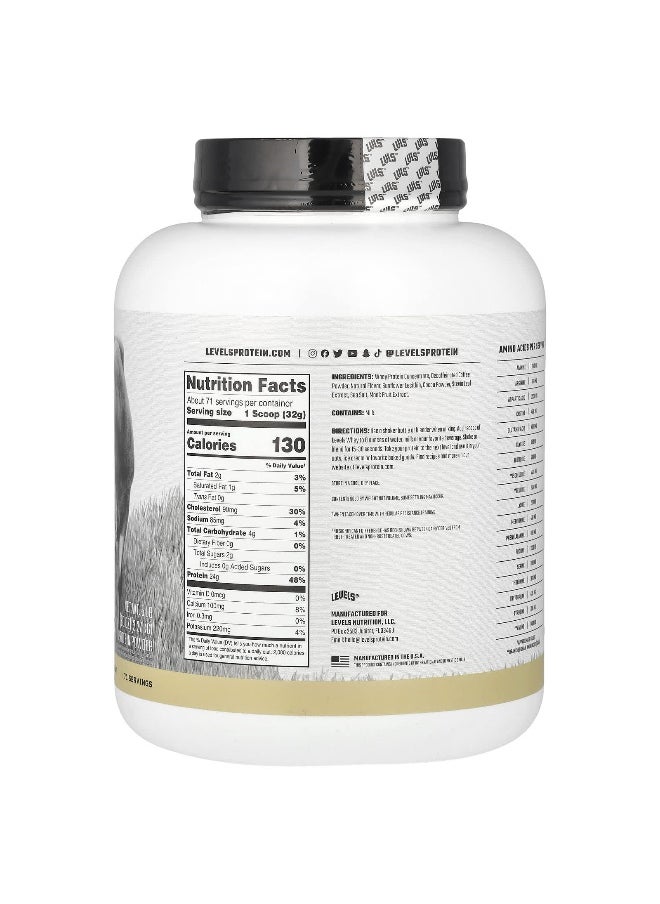 Levels, Grass Fed Whey Protein Powder, Cappuccino, 5 lb (2.27 kg)