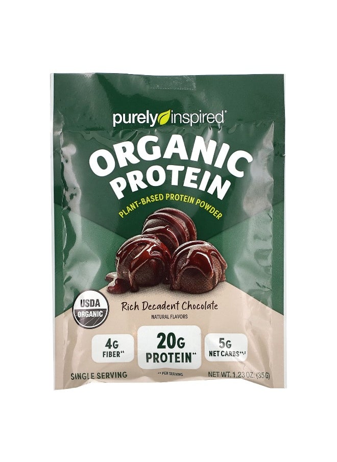 Purely Inspired, Organic Plant-Based Protein Powder, Rich Decadent Chocolate, 14 Single Serve Packets, 1.23 oz (35 g) Each
