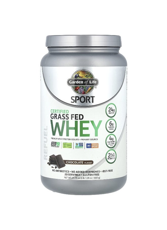 Garden of Life, Sport, Certified Grass Fed Whey, Chocolate, 23.28 oz (660 g)