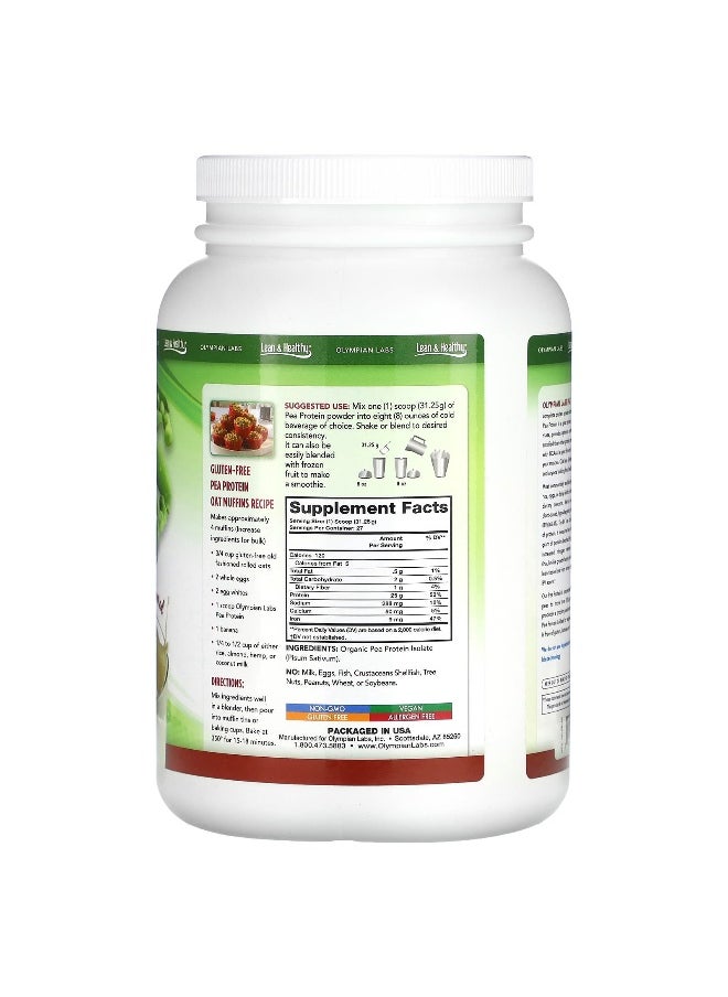 Olympian Labs, Pure Pea Protein, Unflavored, 29.76 oz (843.75 g)