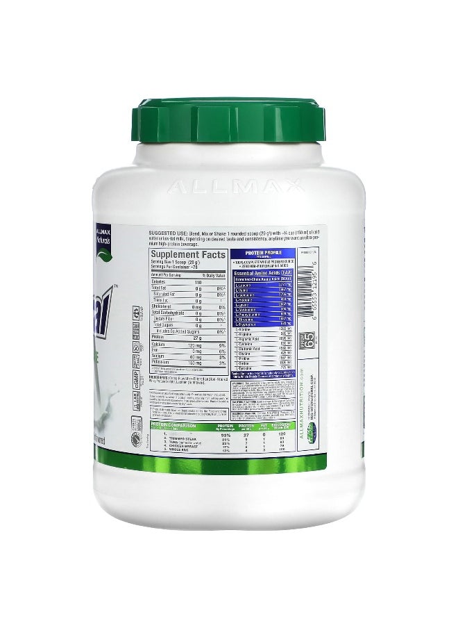 ALLMAX, ISONatural™, Pure Whey Protein Isolate, Unflavored, 5 lbs (2.27 kg)