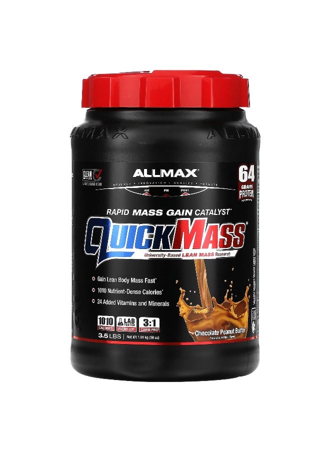 ALLMAX, QuickMass®, Rapid Mass Gain Catalyst, Chocolate Peanut Butter, 3.5 lbs (1.59 kg)
