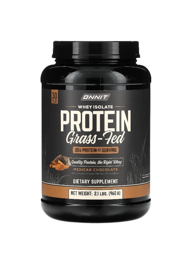 Onnit, Whey Isolate Protein, Grass-Fed, Mexican Chocolate, 2.1 lbs (960 g)