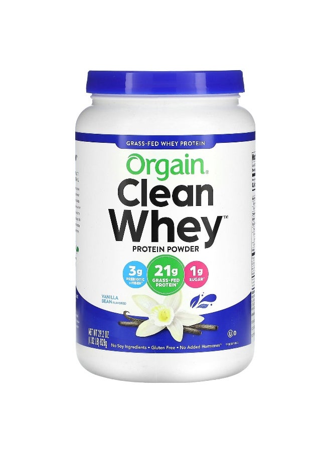 Orgain, Grass-Fed Whey Protein, Clean Whey Protein Powder, Vanilla Bean, 1.82 lbs (828 g)