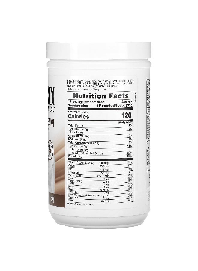 NaturesPlus, Spiru-Tein, Protein Powder Meal, Cookies & Cream, 1.15 lbs (525 g)