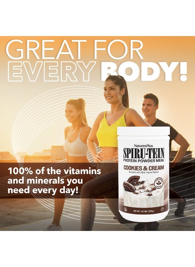 NaturesPlus, Spiru-Tein, Protein Powder Meal, Cookies & Cream, 1.15 lbs (525 g)