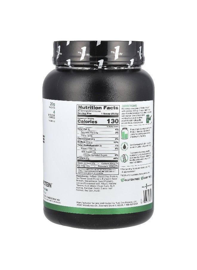 Rule One Proteins, Plant Protein Powder Drink Mix, Chocolate, 1.48 lb (670 g)