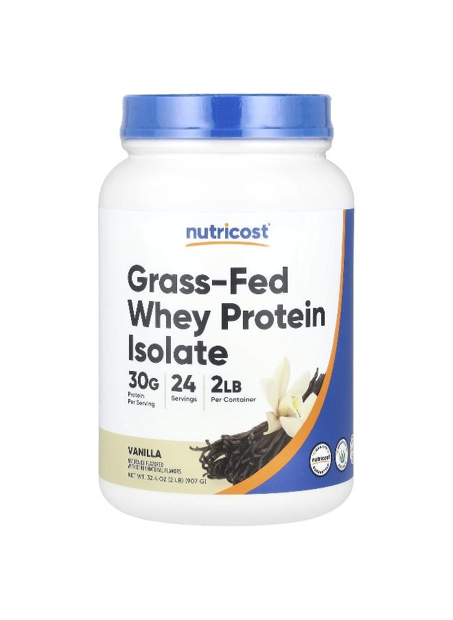 Nutricost, Grass-Fed Whey Protein Isolate, Vanilla, 2 lb (907 g)