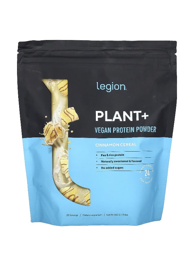 Legion Athletics, Plant+, Vegan Protein Powder, Cinnamon Cereal, 1.5 lbs (680 g)