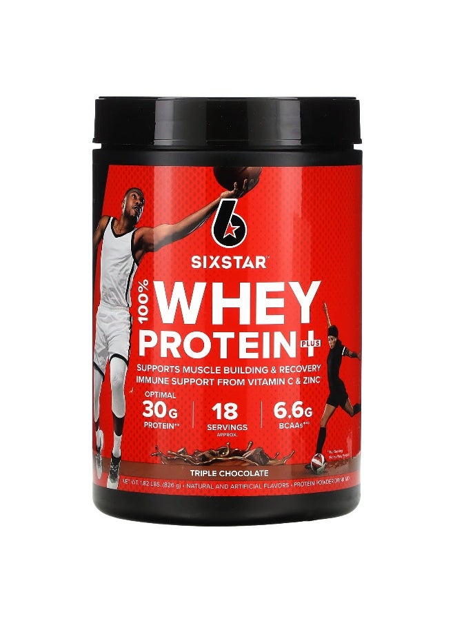 SIXSTAR, 100% Whey Protein Plus, Triple Chocolate, 1.82 lbs (826 g)