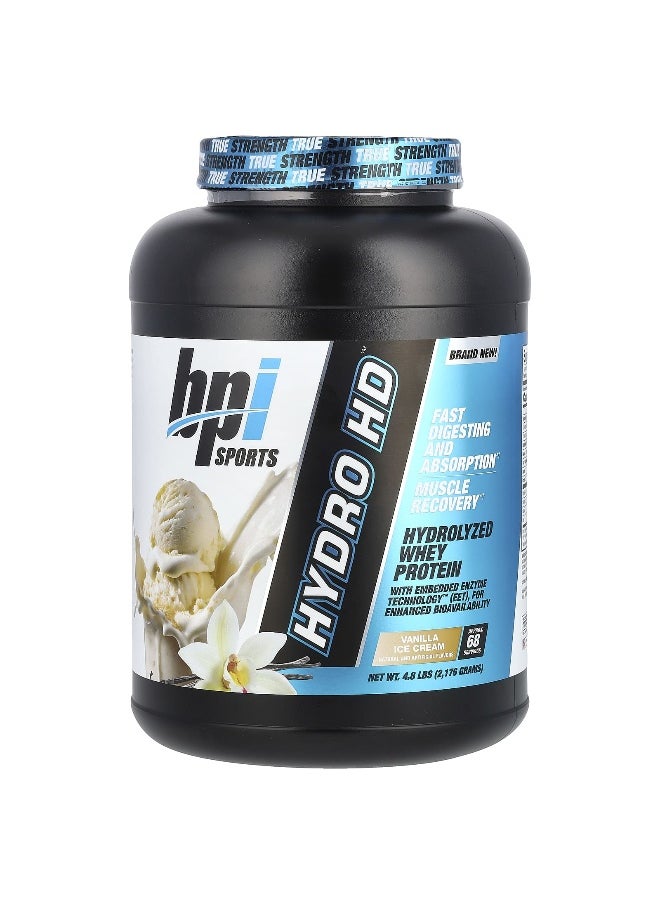BPI Sports, Hydro HD™, Hydrolyzed Whey Protein, Vanilla Ice Cream, 4.8 lbs (2,176 g)