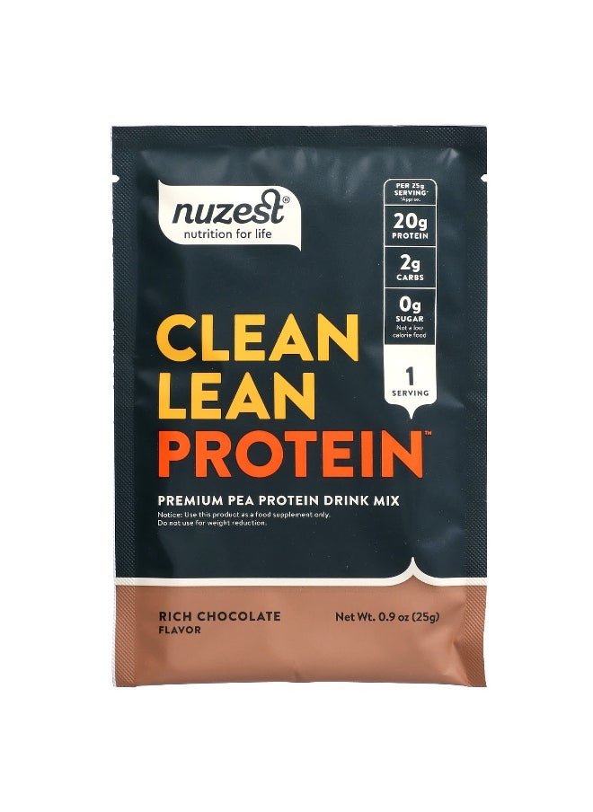 Nuzest, Clean Lean Protein, Rich Chocolate, 10 Packets, 0.9 oz (25 g) Each