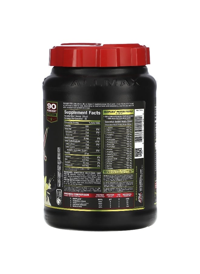 ALLMAX, ISOFLEX®, Pure Whey Protein Isolate, Vanilla, 2 lbs (907 g)