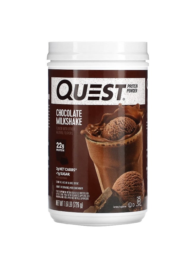 Quest Nutrition, Protein Powder, Chocolate Milkshake, 1.6 lb (726 g)