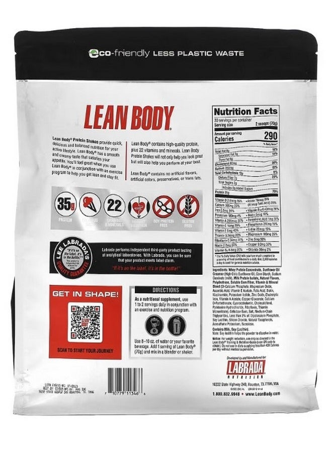 Lean Body Protein Shake Drink Mix Vanilla 4.63 lbs 2100 g