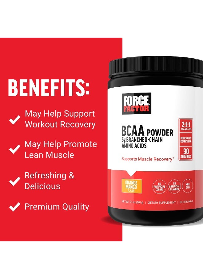 Force Factor, BCAA Powder, Orange Mango, 7.1 oz (201 g)