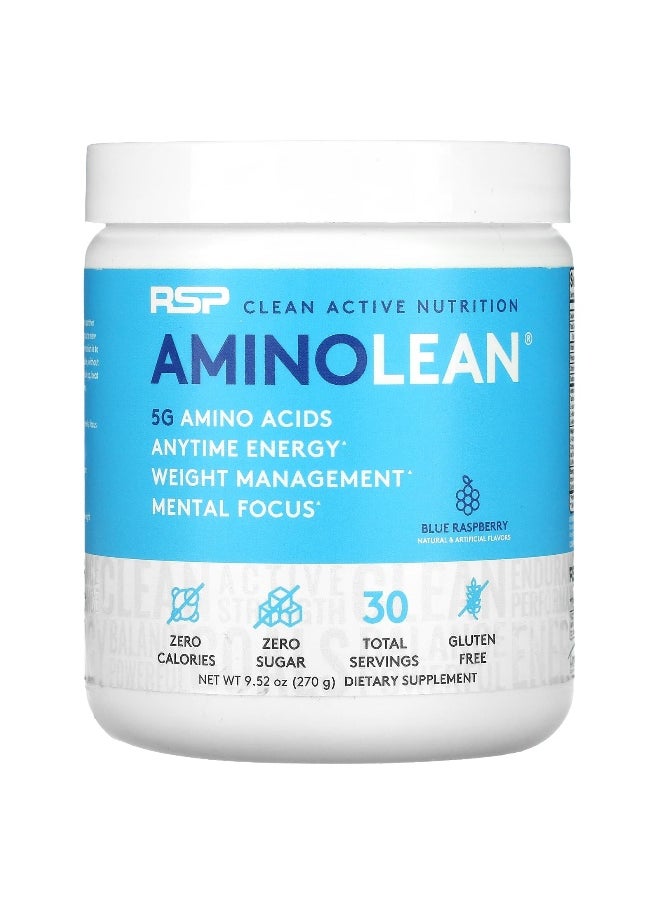 RSP Nutrition, AminoLean, Blue Raspberry, 9.52 oz (270 g)
