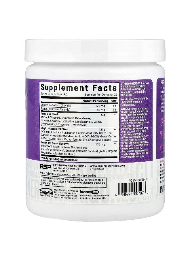 RSP Nutrition, AminoLean®, Energy, Acai, 7.94 oz (225 g)