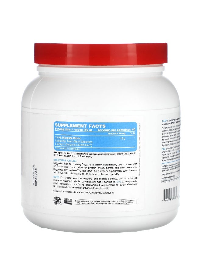 Metabolic Nutrition, T.A.G., Blue Raspberry, 400 g