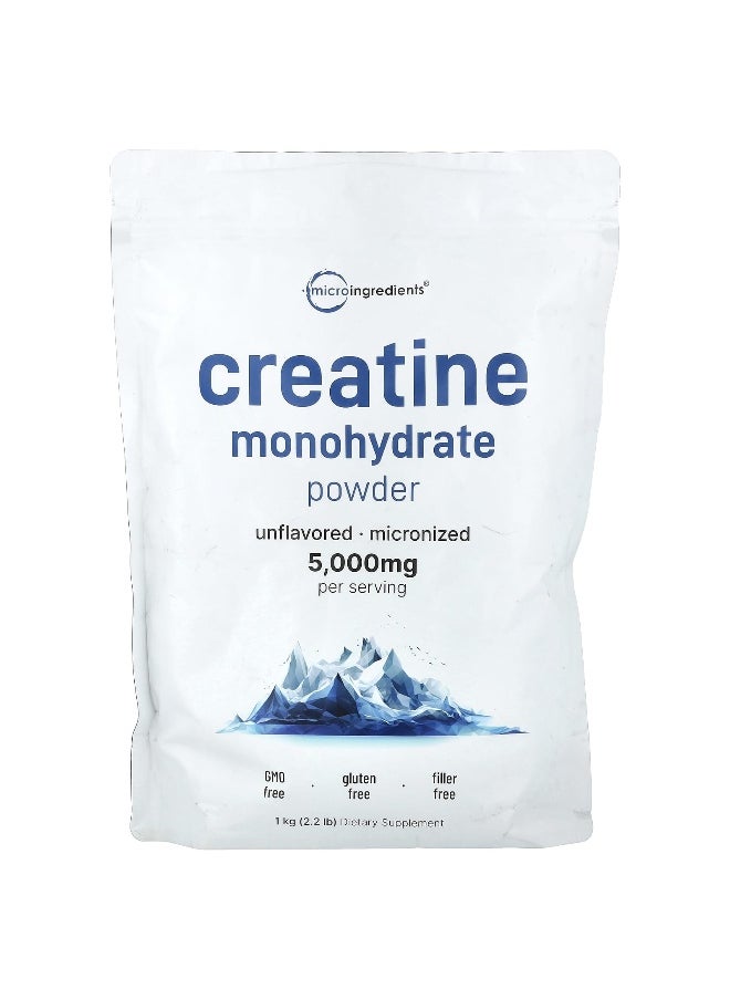 Micro Ingredients, Creatine Monohydrate Powder, Unflavored, 2.2 lb (1 kg)