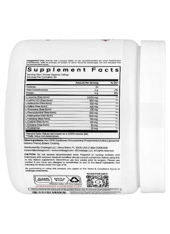 Codeage, Sport, Liposomal Multi Amino+ Powder, Unflavored, 6.15 oz (174.2 g)