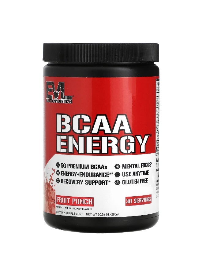 EVLution Nutrition, BCAA ENERGY, Fruit Punch, 10.16 oz (288 g)
