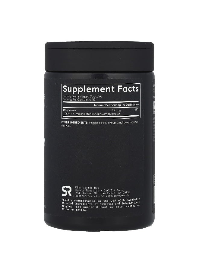 Sports Research, Magnesium Glycinate, 160 mg, 90 Veggie Capsules (80 mg Per Capsule)