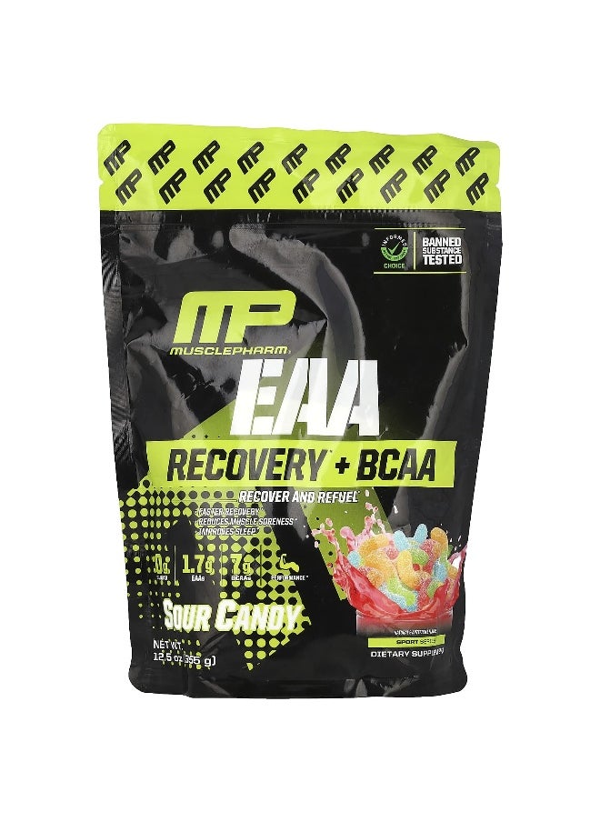 MusclePharm, EAA Recovery + BCAA, Sour Candy, 12.5 oz (355 g)