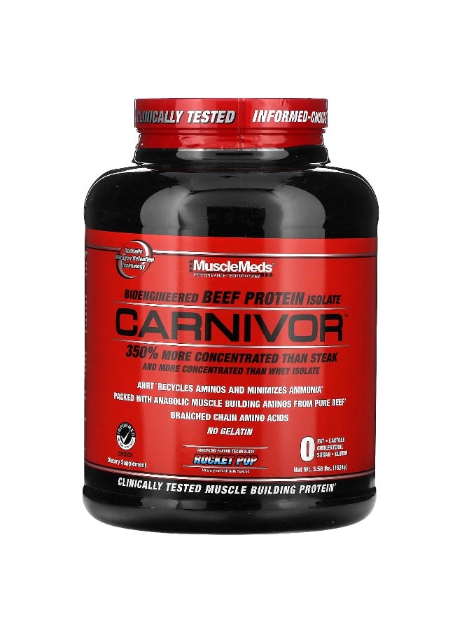 MuscleMeds, Carnivor, Bioengineered Beef Protein Isolate, Rocket Pop, 3.58 lbs (1,624 g)