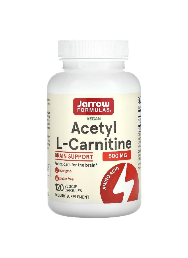 Jarrow Formulas, Vegan Acetyl L-Carnitine, 500 mg, 120 Veggie Capsules