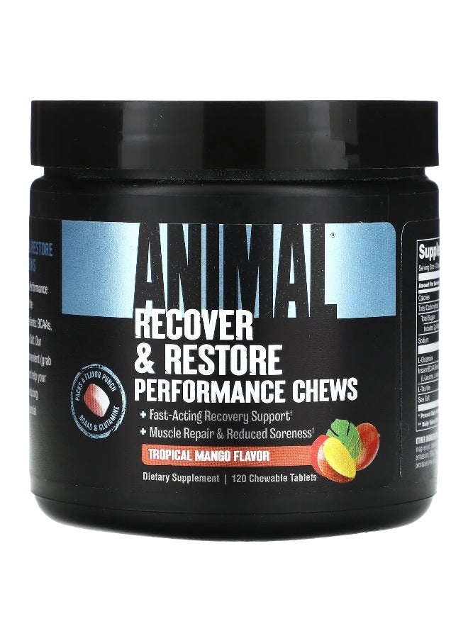 Animal, Recover & Restore Performance Chews, Tropical Mango, 120 Chewable Tablets